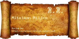 Mitelman Milica névjegykártya